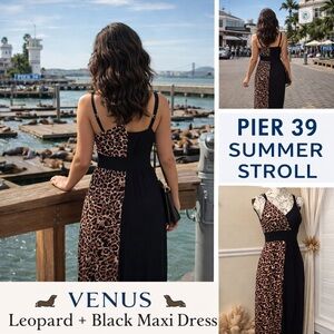 Venus Leopard & Black Maxi Dress – Pier 39 Summer Stroll